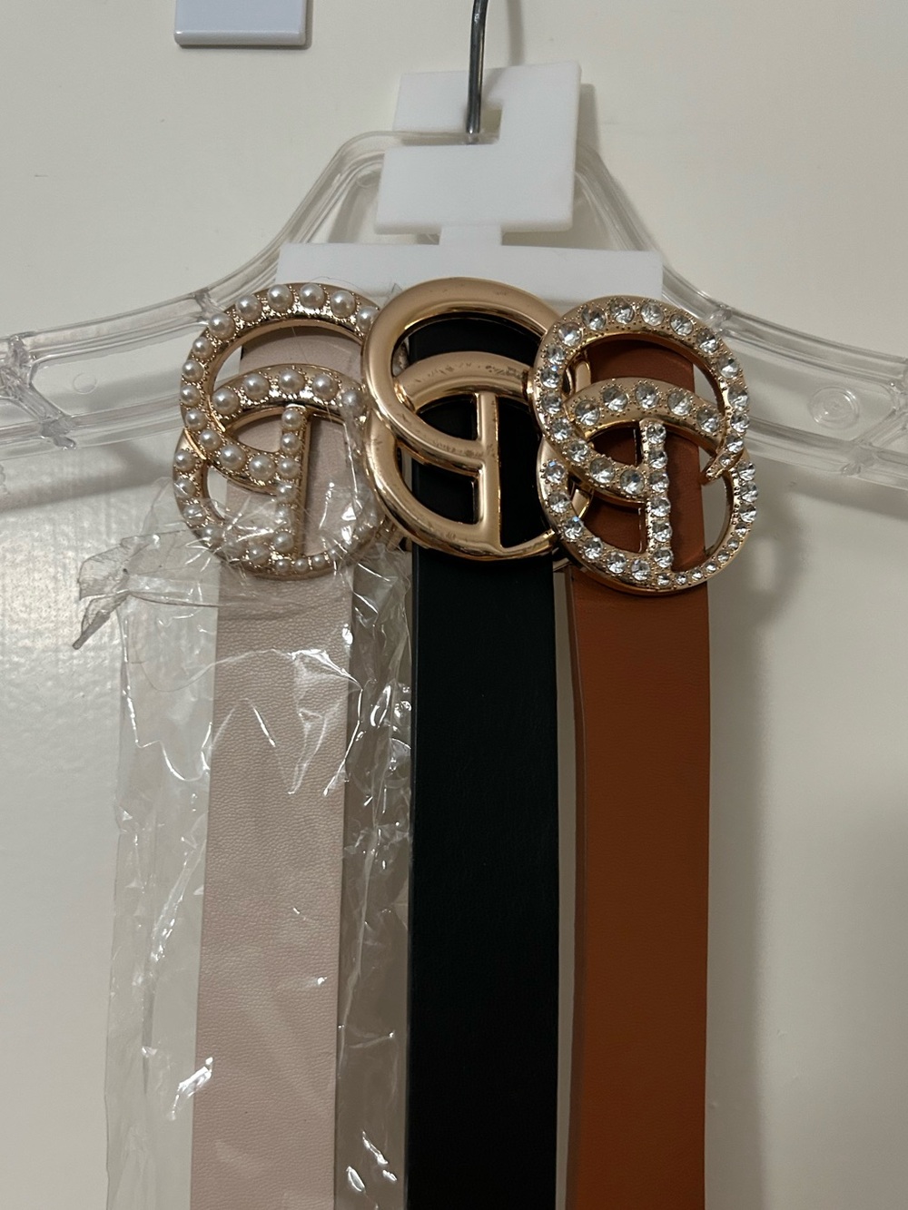 Multi Textured Buckle Trio Belt Set - Picture 3 of 4